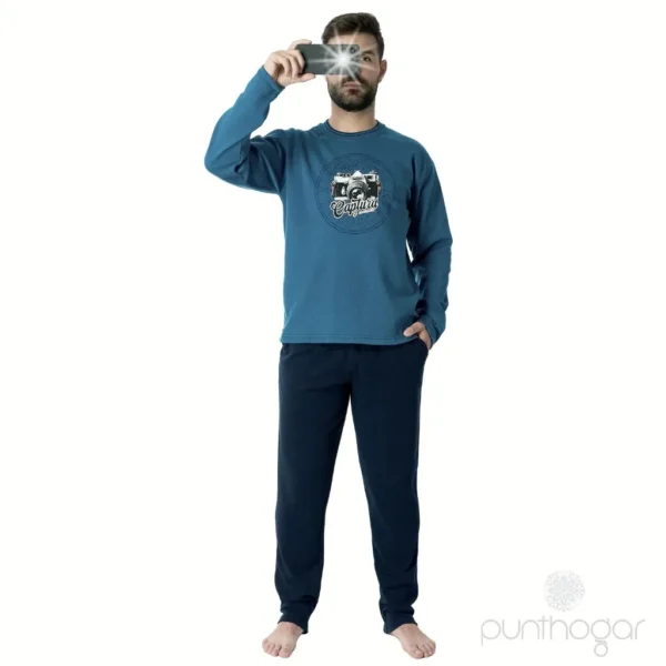 Pijama hombre invierno Dormen modelo 70000 con felpa interior