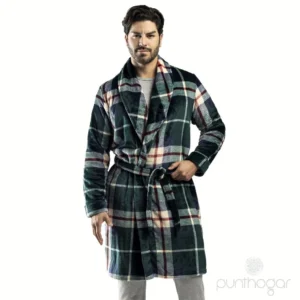 Bata hombre LIN modelo 2902L en coralina, diseño a cuadros