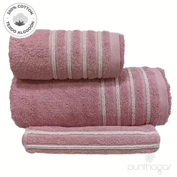 Toallas de baño CHENILLE. Alta absorción, máxima suavidad y diseño decorativo de franjas