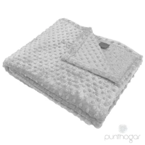 Manta sofa plaid PERLA color gris terciopelo.