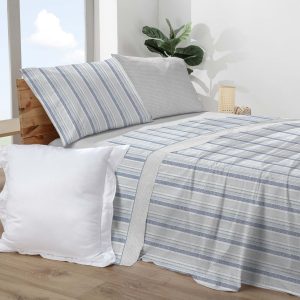 Juego de sábanas Manterol 50/50 INDIGO 419 LISTAS