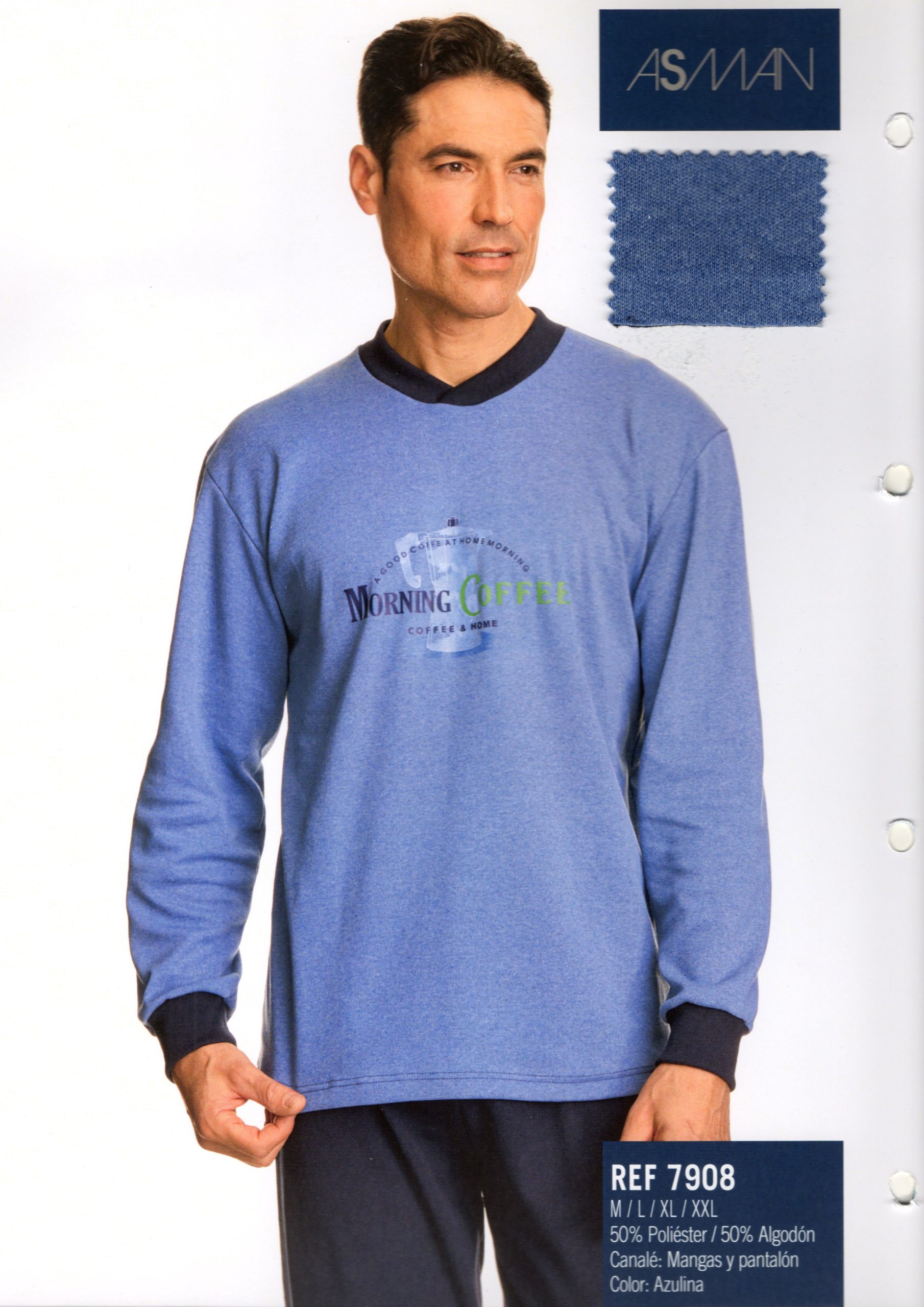 Pijama hombre invierno con felpa interior 7908 marca ASMAN